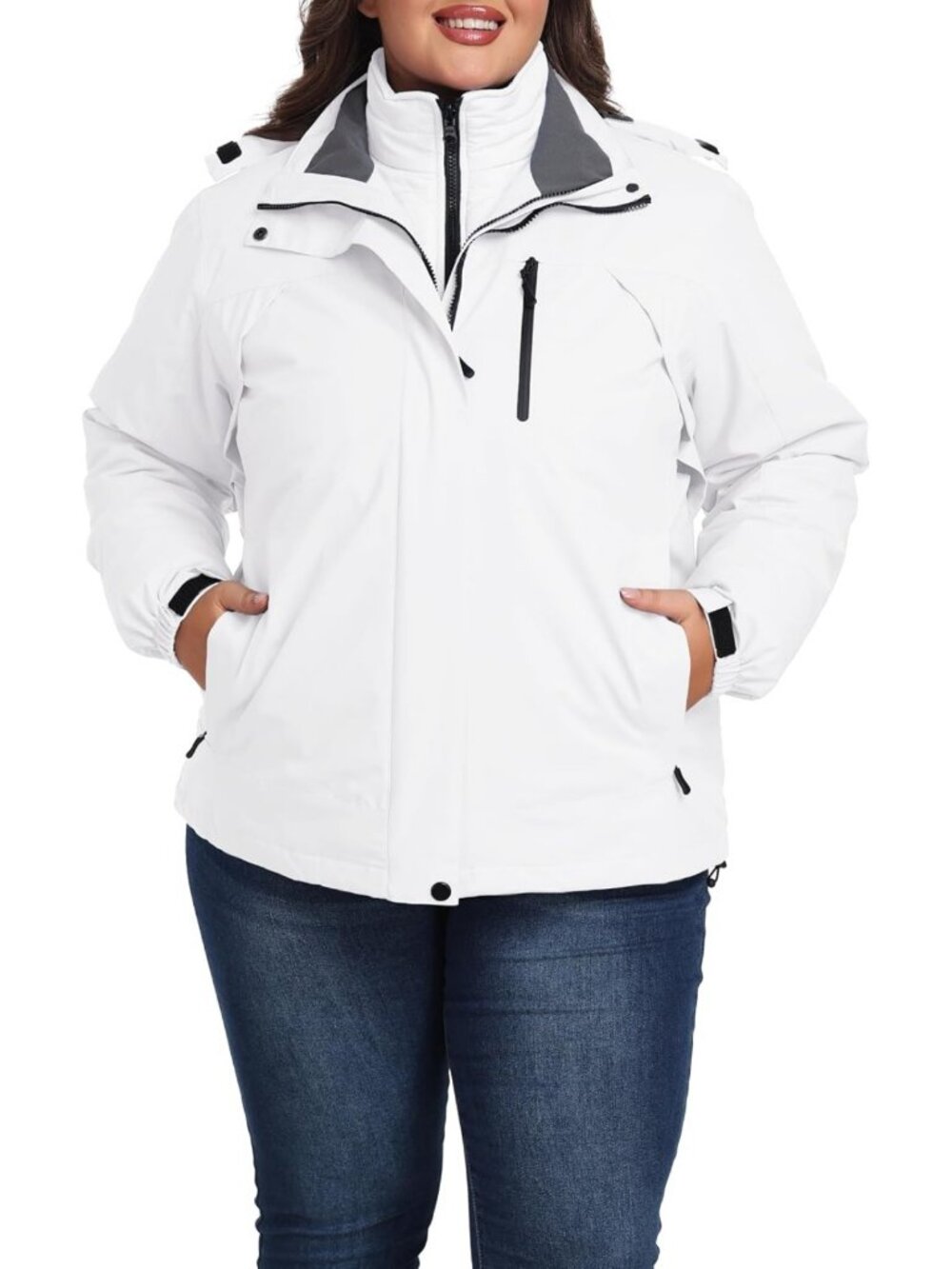 Plus Size Women's 3-in-1 Ski Jacket | Winter Snowboarding Coat, Waterproof